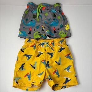 Baby Boys 9M 18M Swim Trunk Bundle Cat‎ & Jack Dinosaurs Swimwear